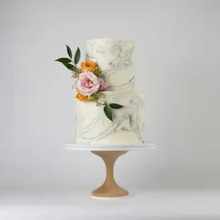 Marble + Fresh Flowers