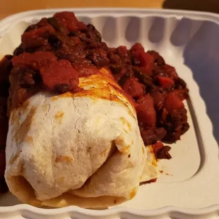 Tofu burrito ($12), vegan by default. Decent but not amazing. Full of giant chunks of tofu &amp; potato. Sauce was basically a chili.