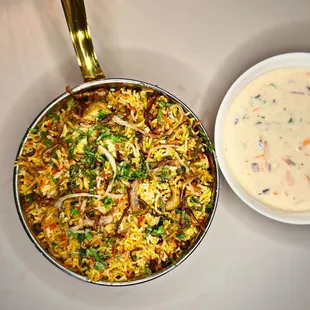 Chicken Briyani with housemade Raita