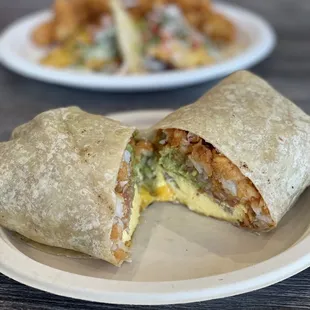 Butter Breakfast Burrito with turkey sausage
