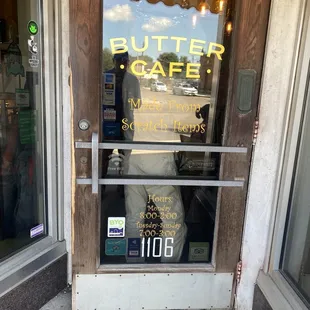 Hours on the door