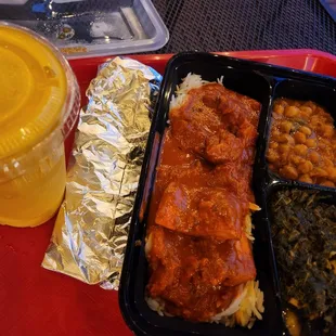 Mango Lassi, butter chicken