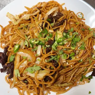 Lamb sukuti chowmine