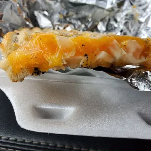 Inside of the grilled cheese 1/2 panini $6.99