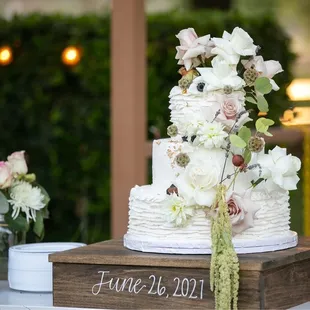 a wedding cake on a table
