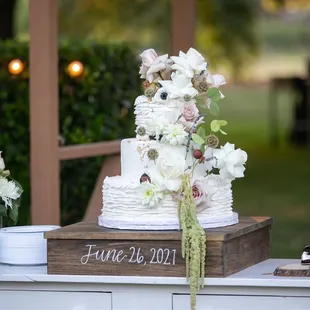 a wedding cake on a table
