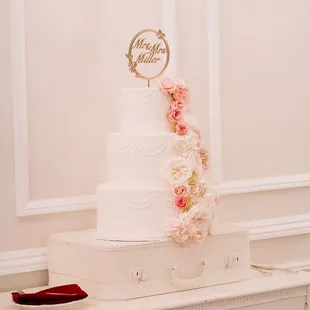 a wedding cake on a table