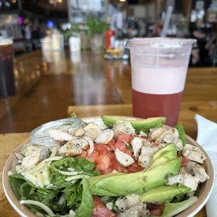 Cobb Salad with their summer(?) tea.