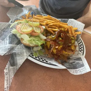 Burger and Chicken Biscuit