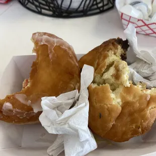 food, donuts, dough desserts