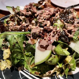 Brussels and spinach salad