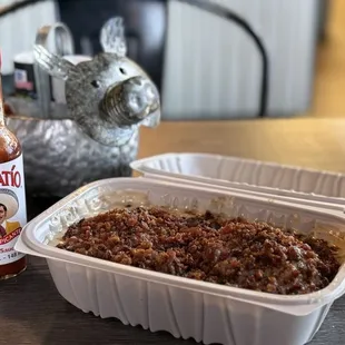 I ordered the mud on the tires which is a sausage gravy biscuit with bacon on top.