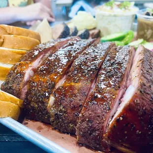 a rack of meat on a platter