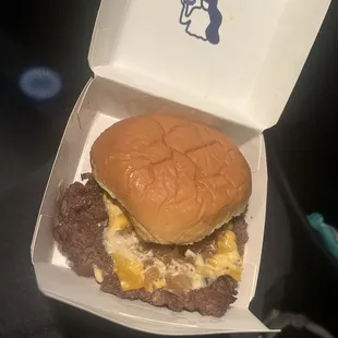 Single smashburger. 4.5/5 everything was juicy and delicious in each bite to the warm, soft buns. A pinch less salt and it's perfect.