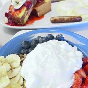 Stuffed French Toast combo Fruit yogurt crunch