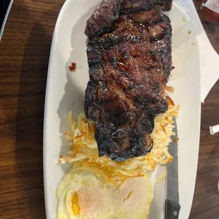Steak and eggs