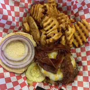 Pigskin bacon burger