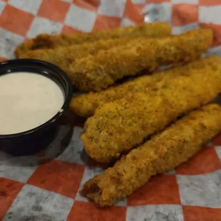 Pickle sticks with southwest ranch