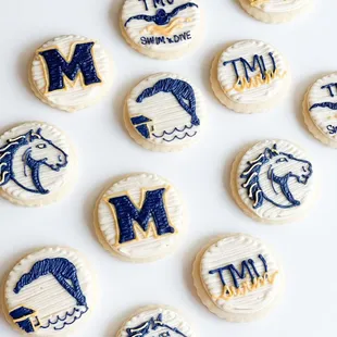 a close up of decorated cookies