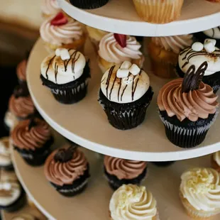 Amaretto, S'mores, Strawberry a la ritz, and baileys cupcakes
