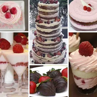 a variety of desserts