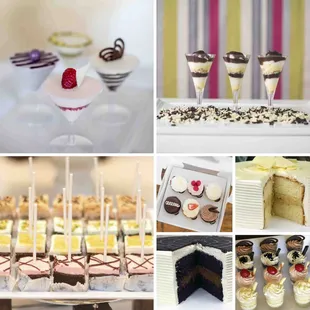 a variety of desserts