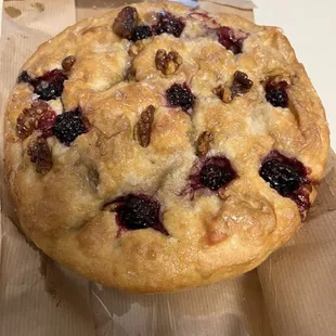 Blackberry Pecan focaccia