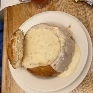 Chowder in a bread bowl...