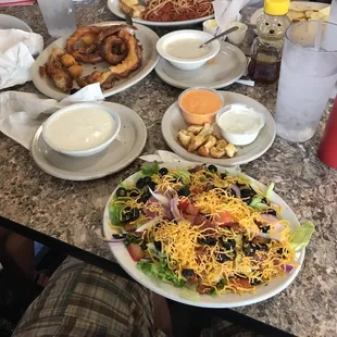 a table full of food