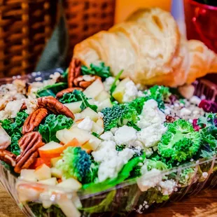 a salad in a plastic container