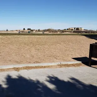 Driving range cart parking area