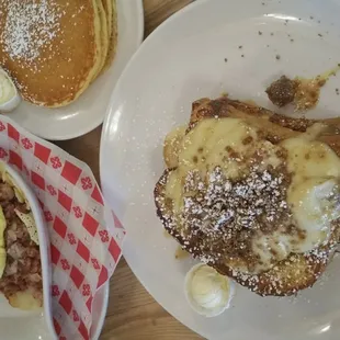 Banana cream french toast, and corn beef