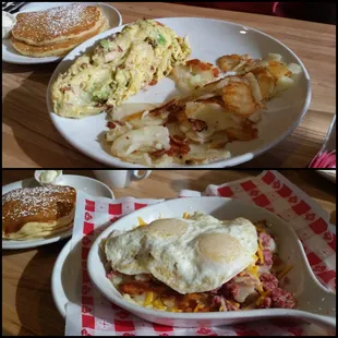 On Top: California Scrambler On bottom: Cornbeed Hash Skillet