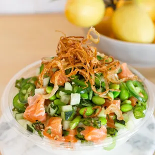 Build you own salmon bowl