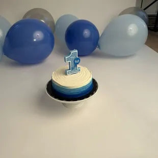 They made my son&apos;s smash cake. Wedding cake w/ buttercream frosting.