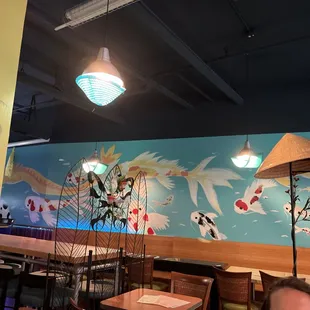 Inside wall decor of koi
