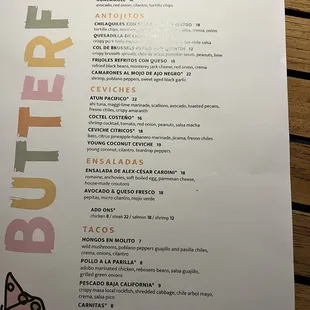 menu