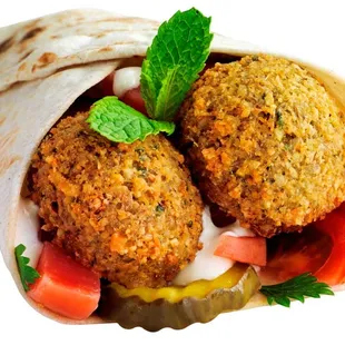 two falafel patti in a pita