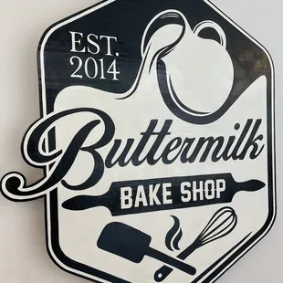 a sign for buttermilk bake shop
