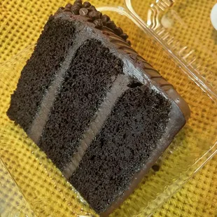 Chocolate ganache cake slice