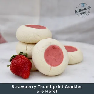 strawberry thumbprint cookies