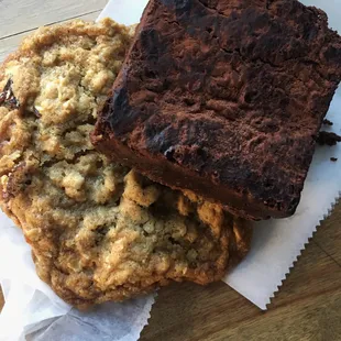 Brownie + oatmeal cookie. BIG!