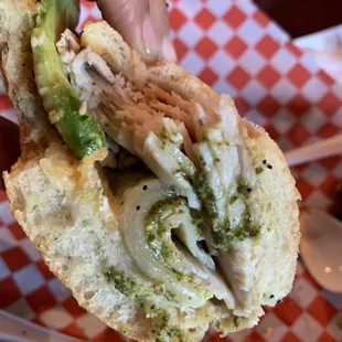 Turkey pesto sandwich
