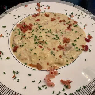 Clam chowder soup. Creamy and delicious.