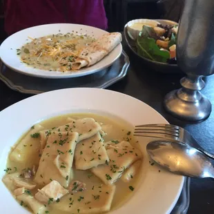 Chicken &amp; dumplings and bean soup