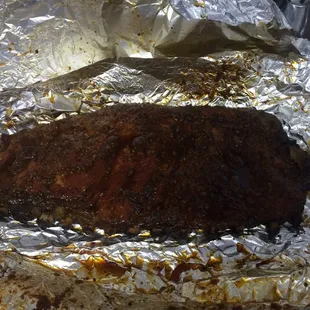 a piece of meat wrapped in foil