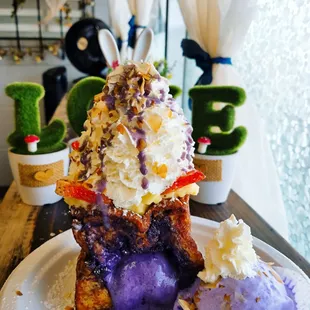 New .. UBE Stuffed French Toast with Ube Ice Cream .. Limited Time Special