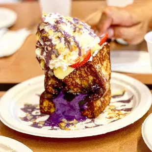 Ube stuffed French toast