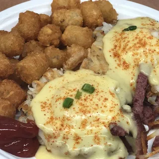 1. Corn Beef Hash Eggs Benny