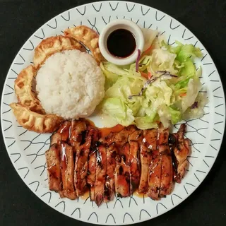 Chicken Teriyaki and Gyoza